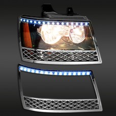 Avalanche/Tahoe/Suburban 2007-2014  Chrome Head Light Bezel With LED