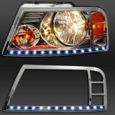 Ford F150 2004-2008 Chrome Head Light Bezel With LED 